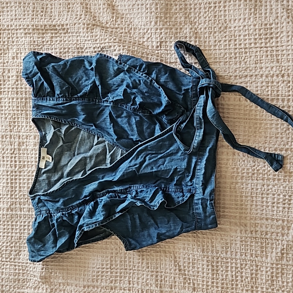 Size Small soft blue wrap shirt